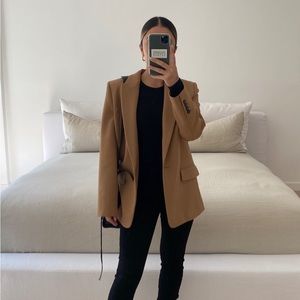 Camel Zara Blazer as seen on Lily Adel